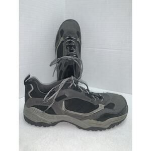Sz 12 Brahma Steve Mens Steel Toe Work Shoes Gray and Black Slip Resistant Lace
